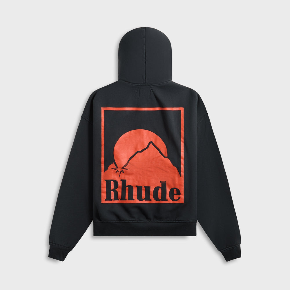 Rhude Moonlight Badge Full-Zip Hoodie - Vintage Black | Kith Vintage Black