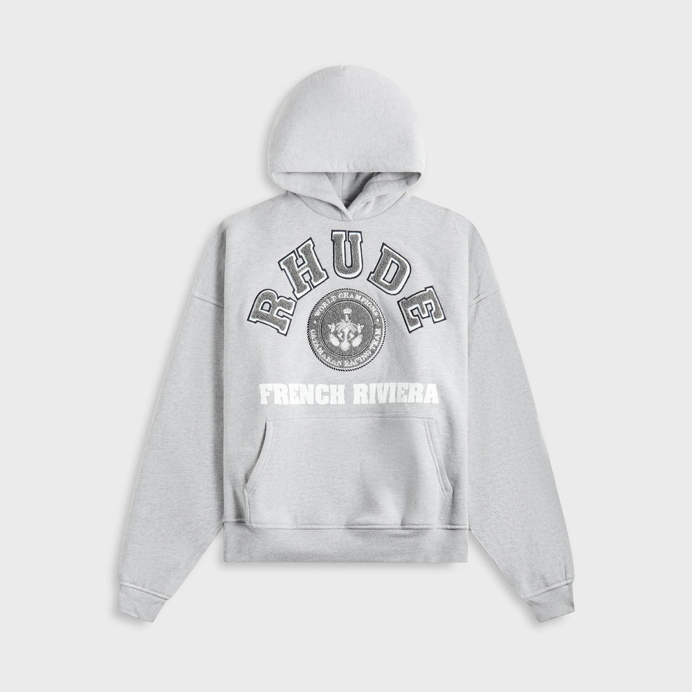 Rhude French Riviera Patch Hoodie - Heather Gray | Kith Heather Gray