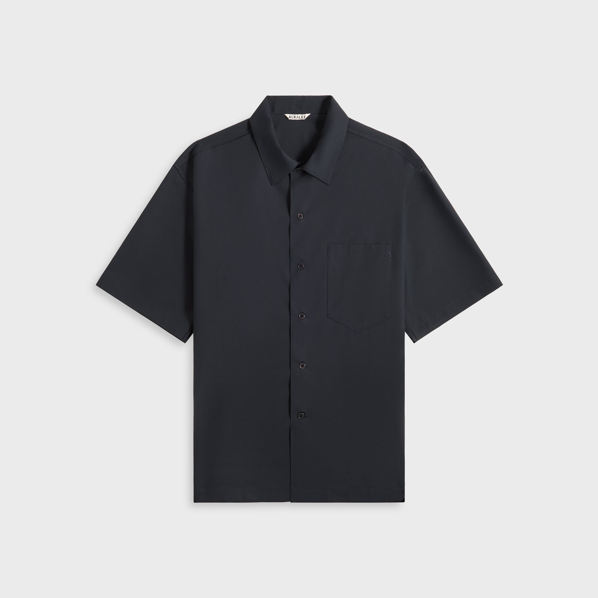 Auralee Super Fine Tropical Wool Open Collar Half Sleeved - Navy | Kith Navy