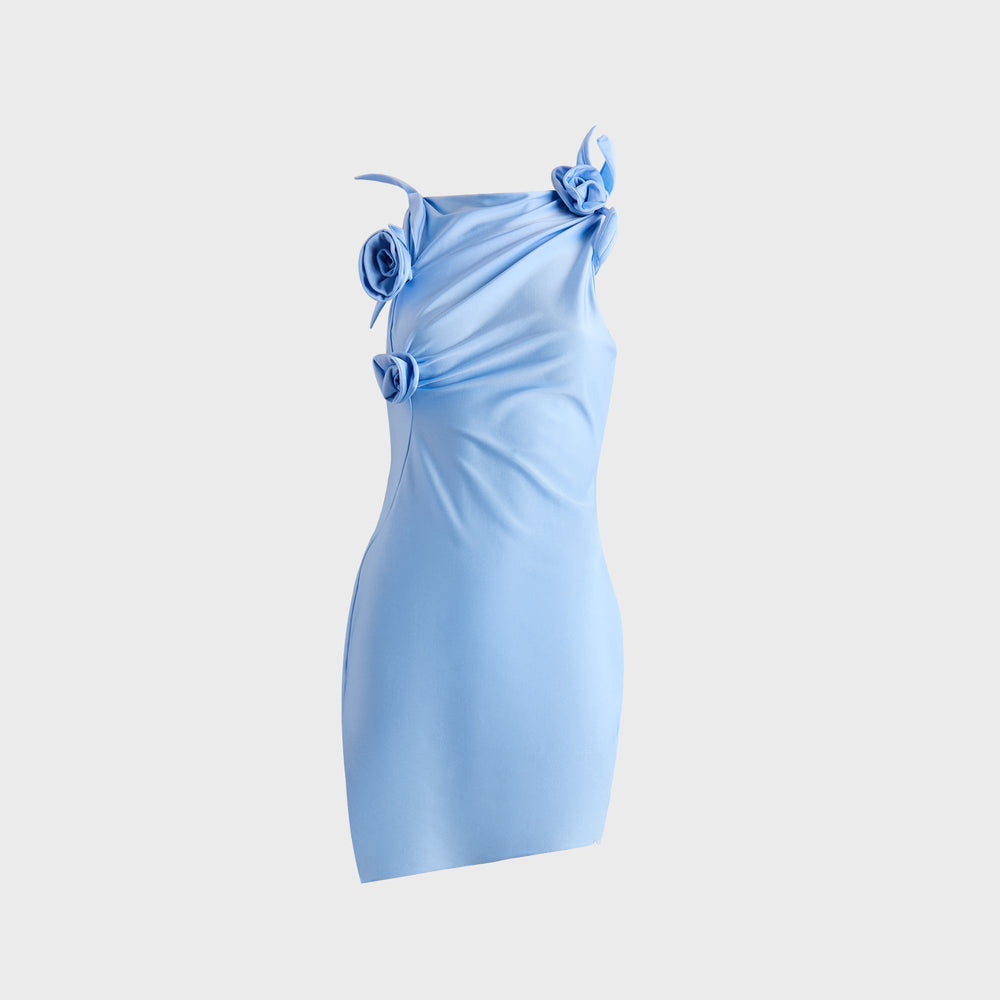 Coperni Asymmetric Flower Mini Dress - Blue | Kith Blue