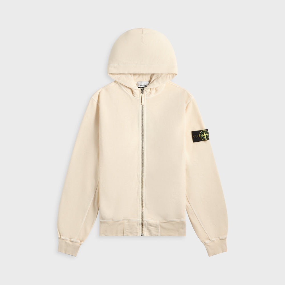 Stone Island Malfile Fleece Garment Dyed Old Effect Zip Hoodie - Biege | Kith Biege