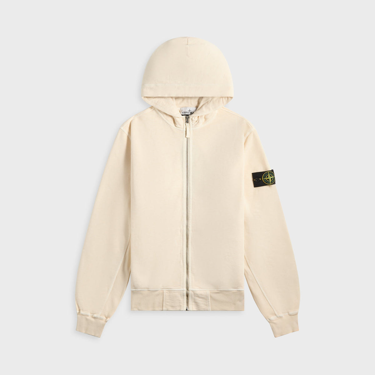 Stone Island Malfile Fleece Garment Dyed Old Effect Zip Hoodie - Biege | Kith Biege