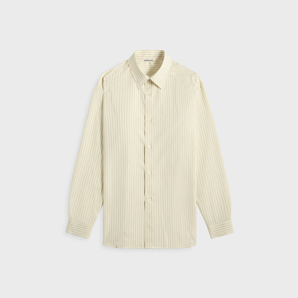 Auralee Super Fine Wool Stripe Shirt - Ivory Stripe | Kith Ivory Stripe