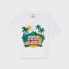 Casablanca Casa Beach Wave Printed Baby Tee - White | Kith White