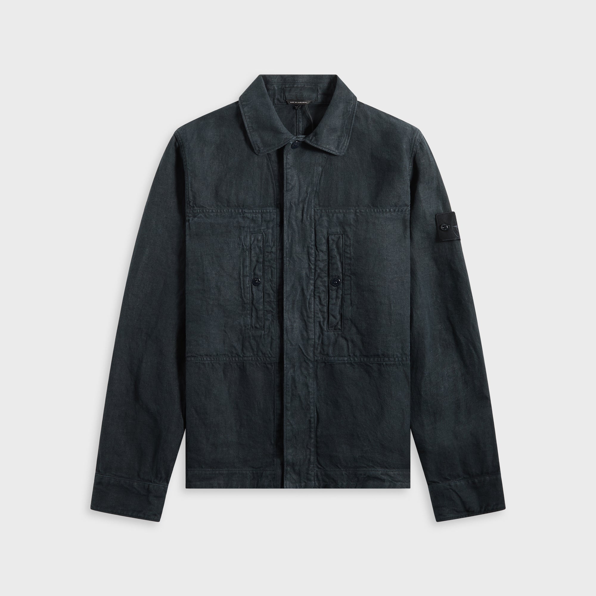 Stone Island Diagonal Linen Garment Dyed Ghost Piece - Navy Blue | Kith Navy Blue