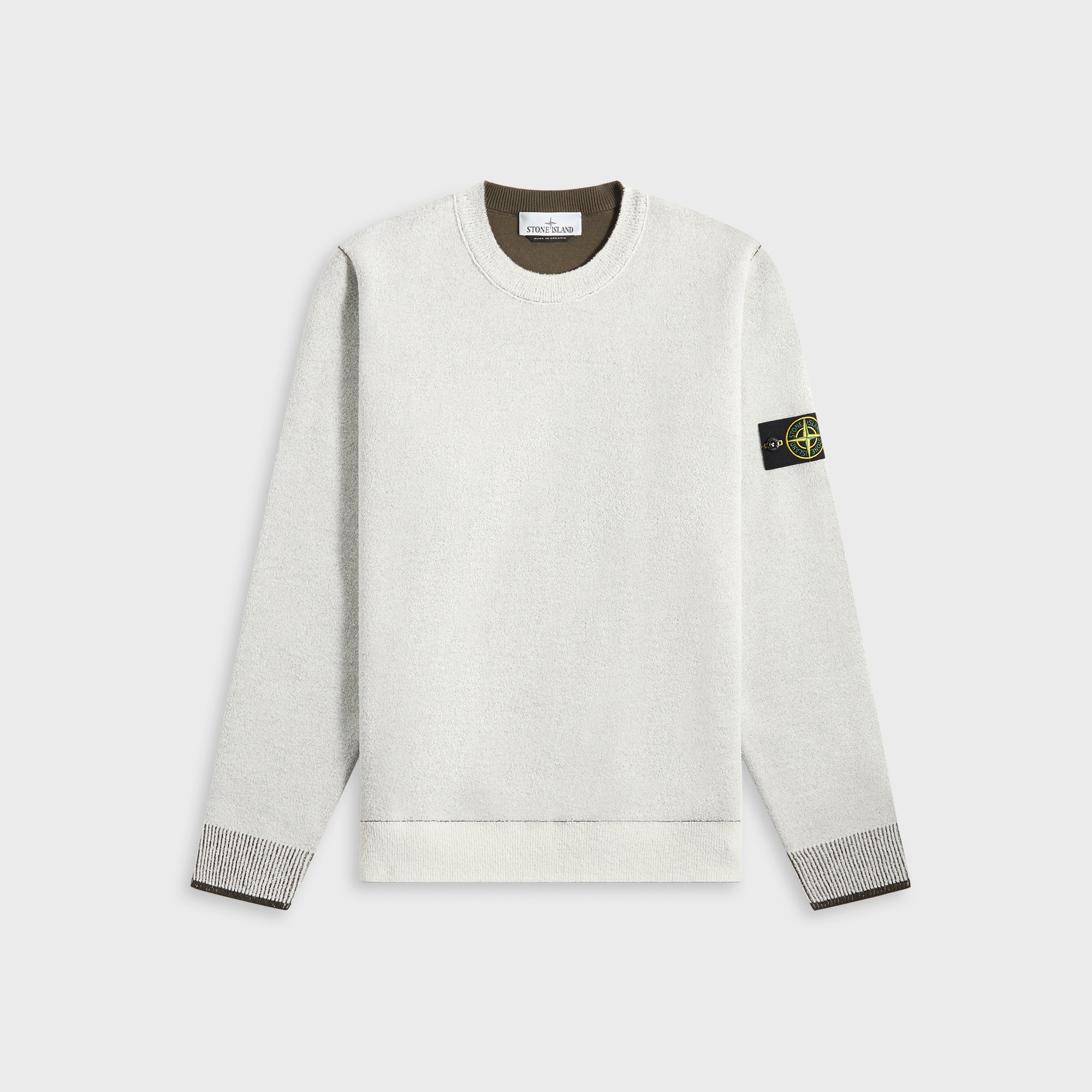 Stone Island Double Face Bi-Color Cotton Nylon Crewneck - Ivory | Kith Ivory