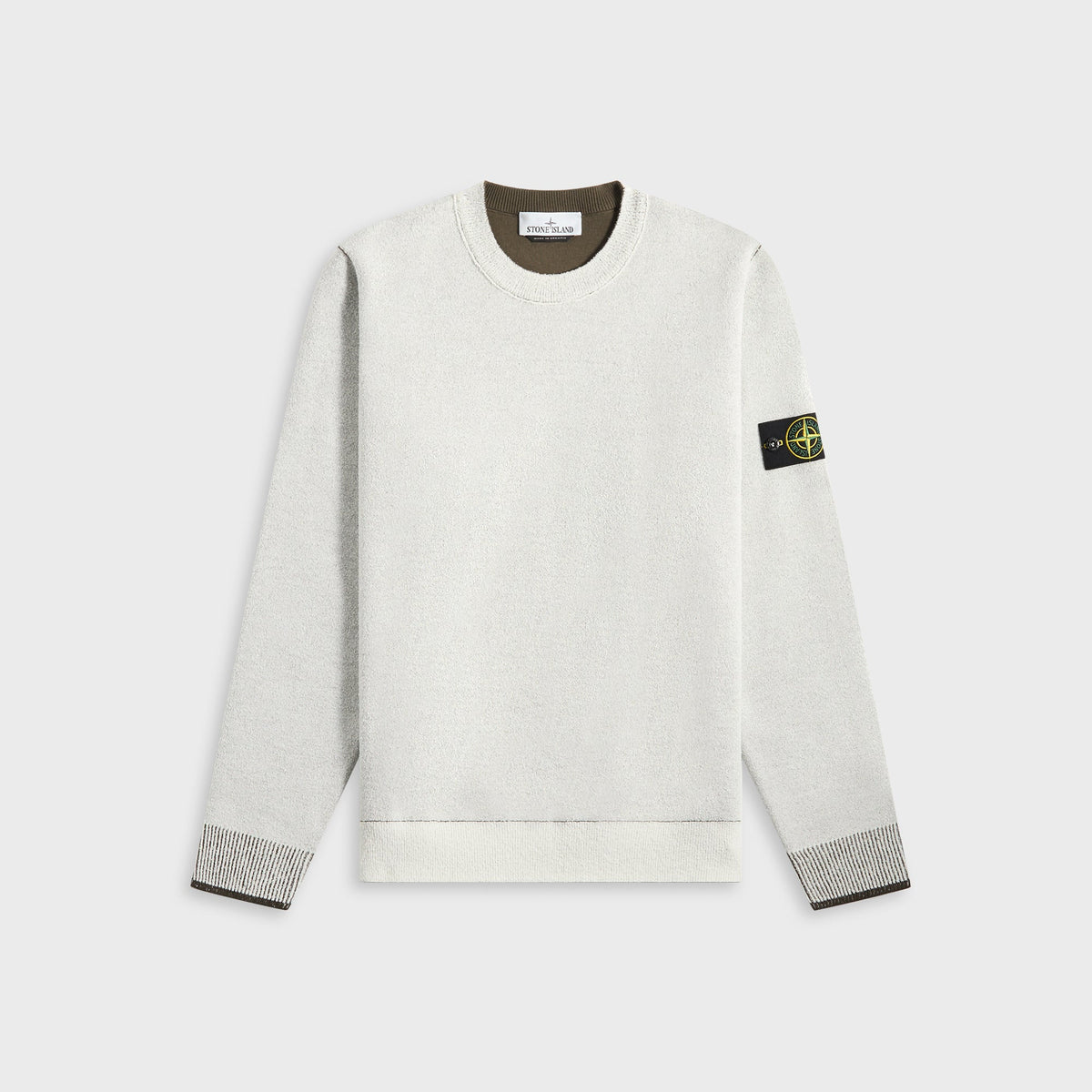 Stone Island Double Face Bi-Color Cotton Nylon Crewneck - Ivory | Kith Ivory