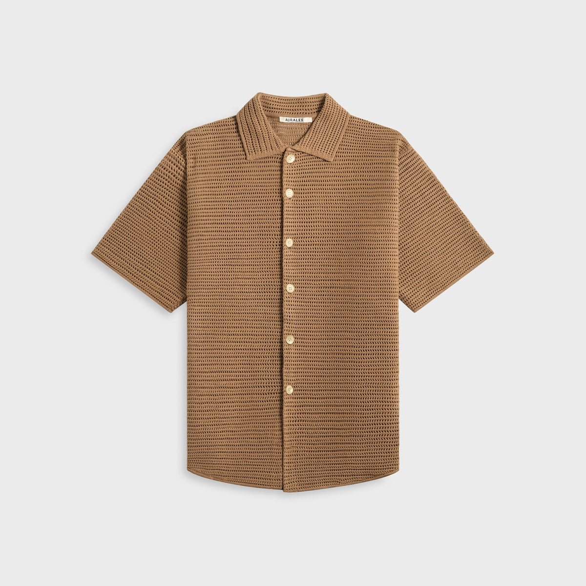 Auralee Cotton Mesh Knit Half Sleeved Shirt - Khaki Brown | Kith Khaki Brown