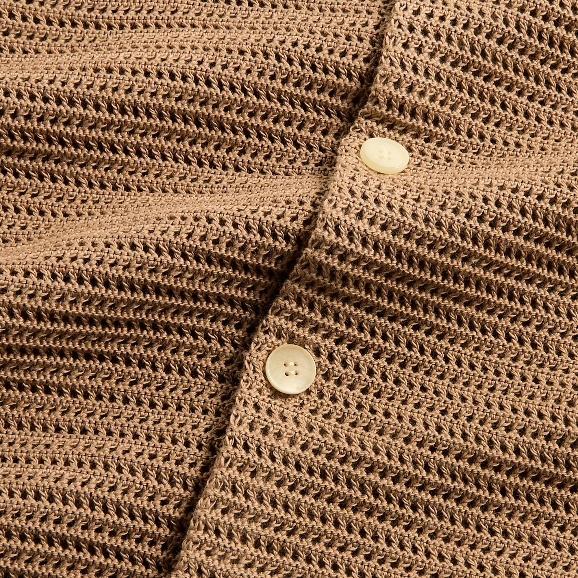 Auralee Cotton Mesh Knit Half Sleeved Shirt - Khaki Brown | Kith Khaki Brown