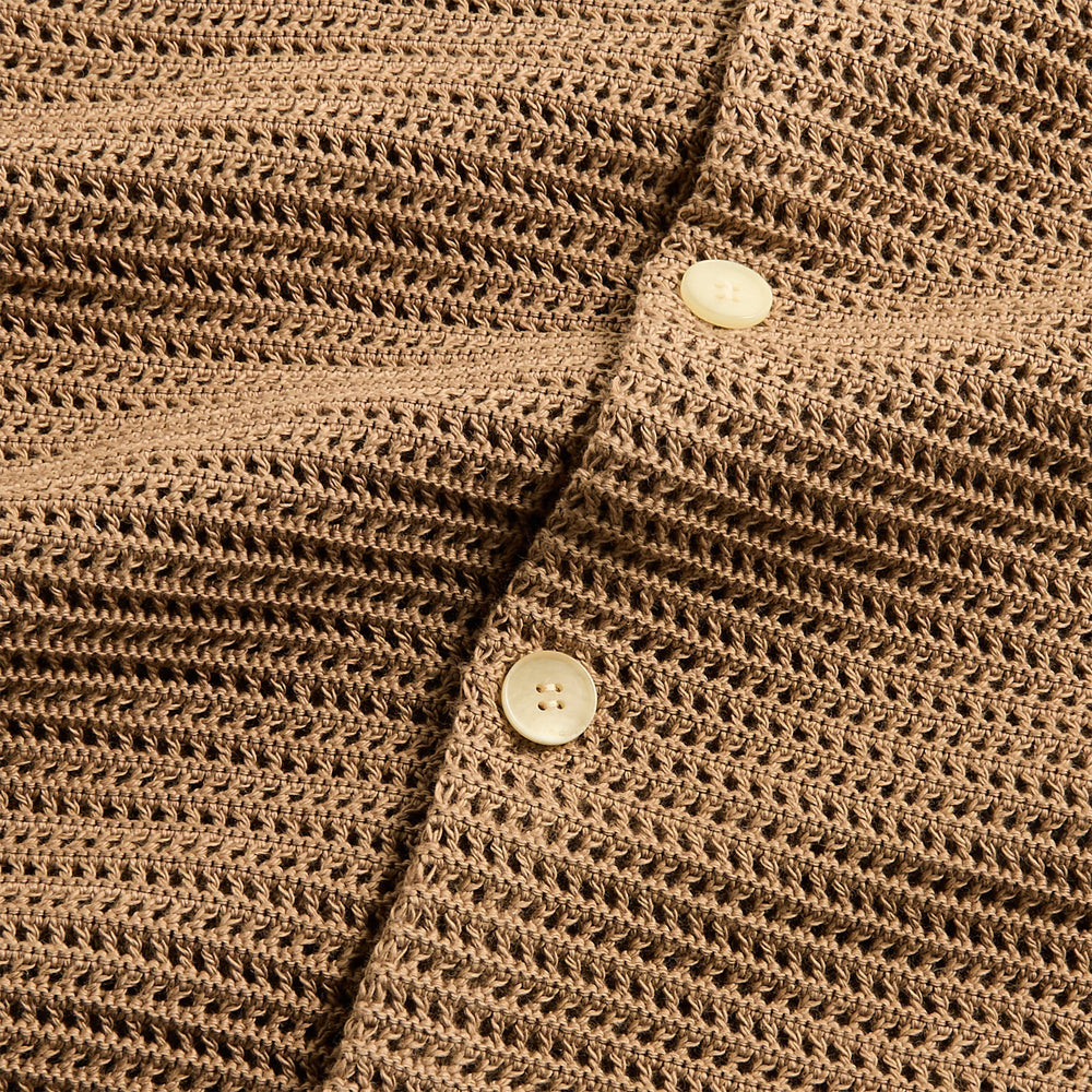 Auralee Cotton Mesh Knit Half Sleeved Shirt - Khaki Brown | Kith Khaki Brown