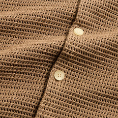 Auralee Cotton Mesh Knit Half Sleeved Shirt - Khaki Brown | Kith Khaki Brown