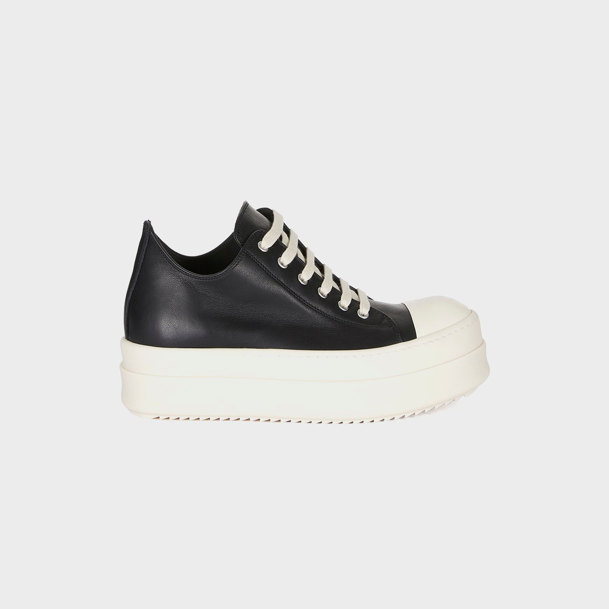 Rick Owens Mega Bumper Low Sneaks Scarpe in Pelle - Black / Milk | Kith Black / Milk