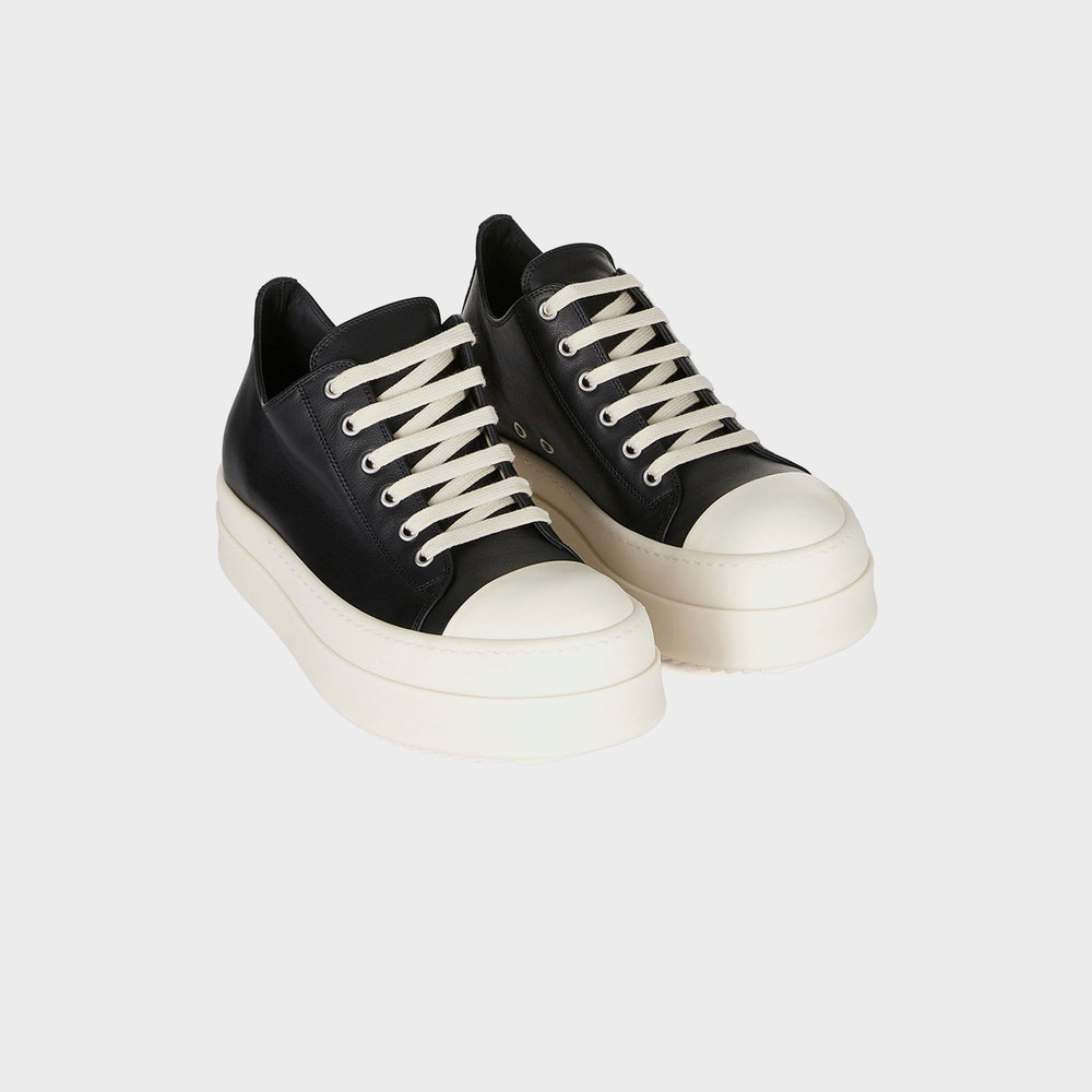 Rick Owens Mega Bumper Low Sneaks Scarpe in Pelle - Black / Milk | Kith Black / Milk