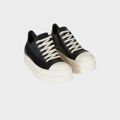 Rick Owens Mega Bumper Low Sneaks Scarpe in Pelle - Black / Milk | Kith Black / Milk