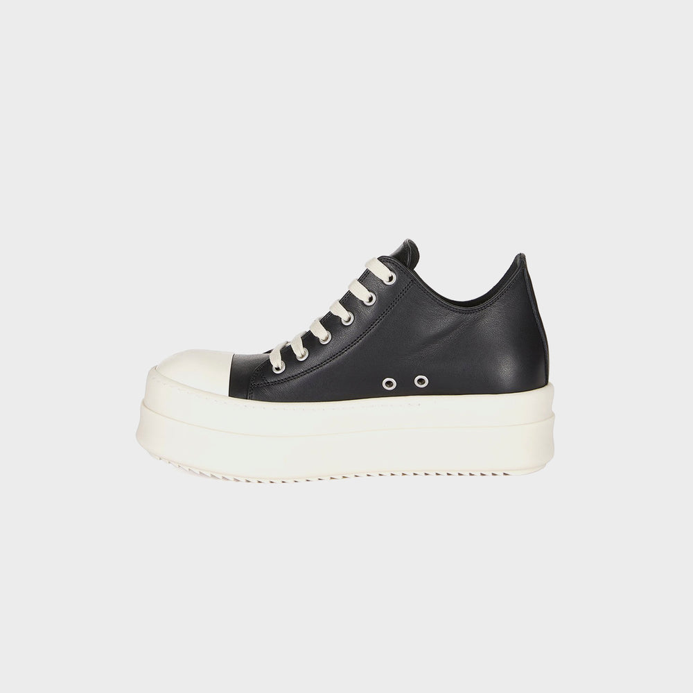 Rick Owens Mega Bumper Low Sneaks Scarpe in Pelle - Black / Milk | Kith Black / Milk