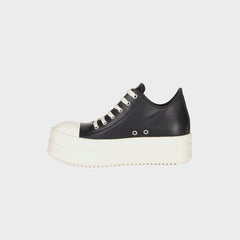 Rick Owens Mega Bumper Low Sneaks Scarpe in Pelle - Black / Milk | Kith Black / Milk