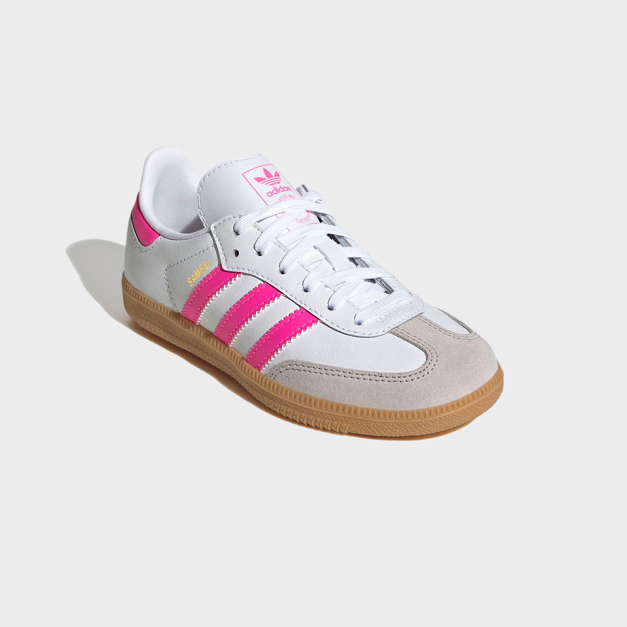 adidas Kids Samba OG - White / Lucid Pink / Gum 3 | Kith White / Lucid Pink / Gum 3