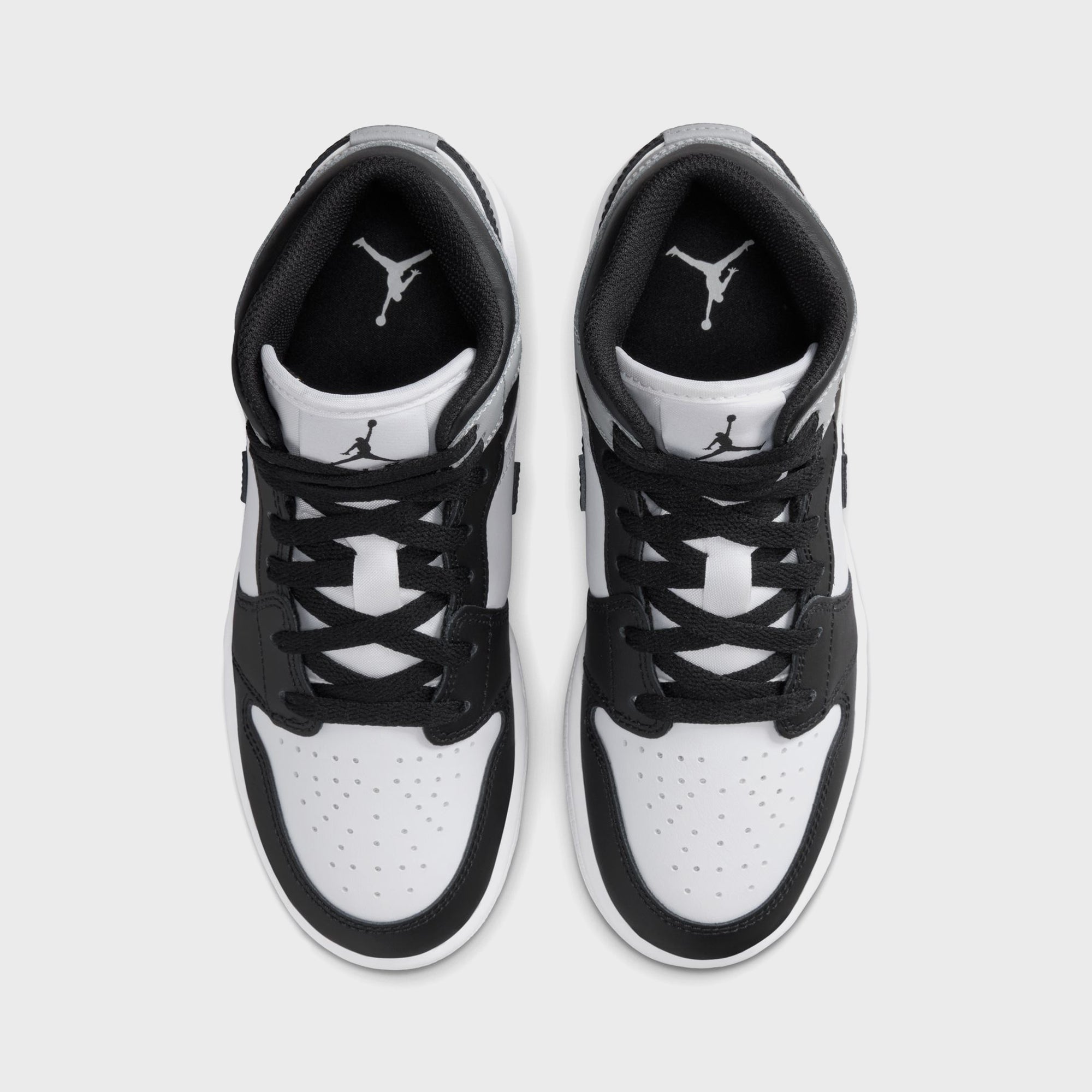 Jordan GS Air Jordan 1 Mid - White / Black / Light Smoke Grey | Kith White / Black / Light Smoke Grey