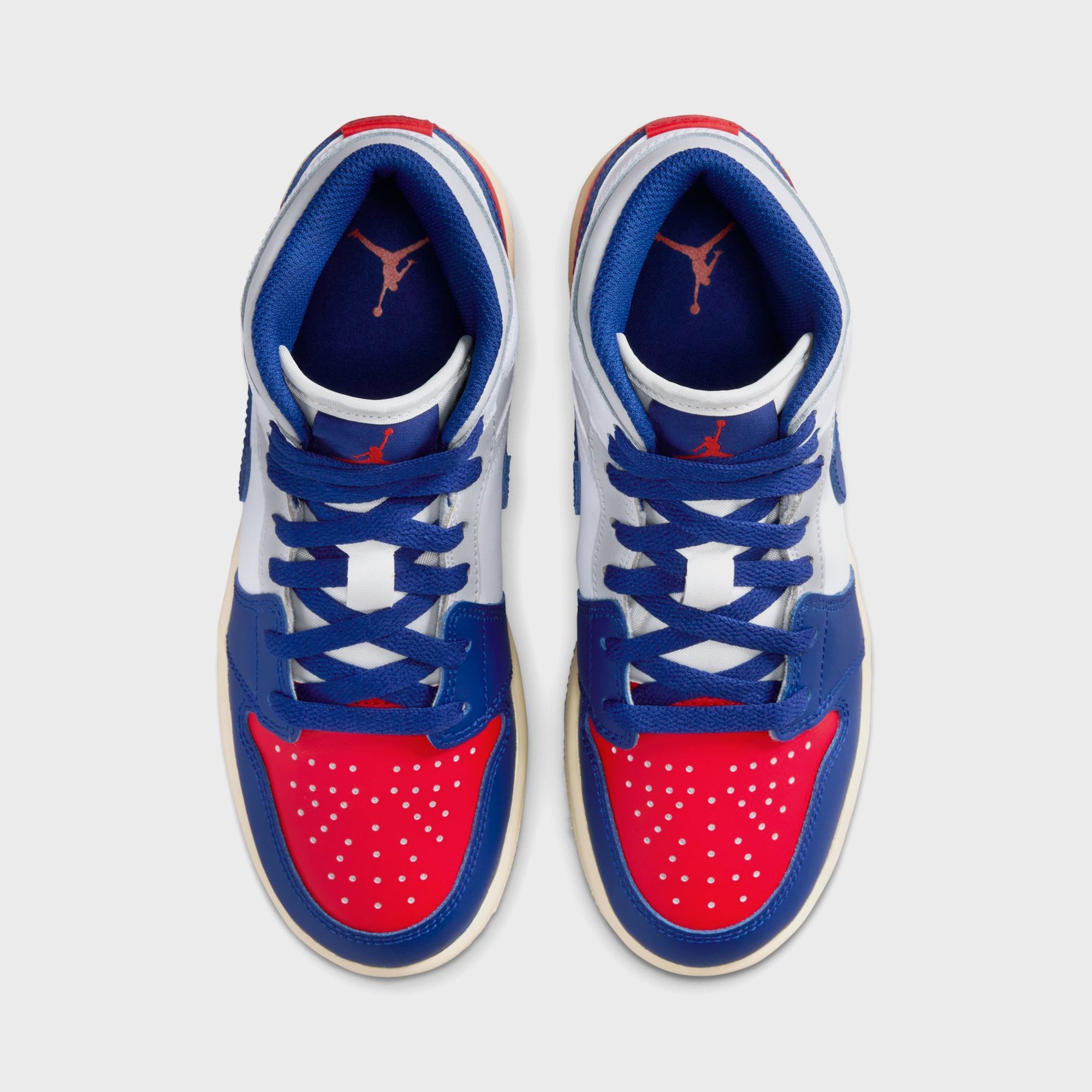Jordan GS Air Jordan 1 Mid - White / Deep Royal Blue / University | Kith White / Deep Royal Blue / University