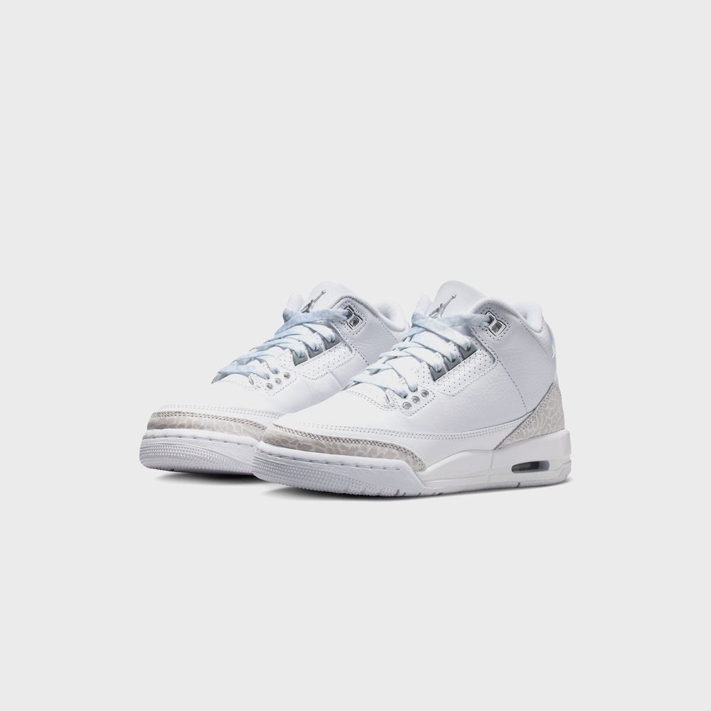 Nike GS Air Jordan 3 Retro - White / Metallic Silver / White | Kith White / Metallic Silver / White
