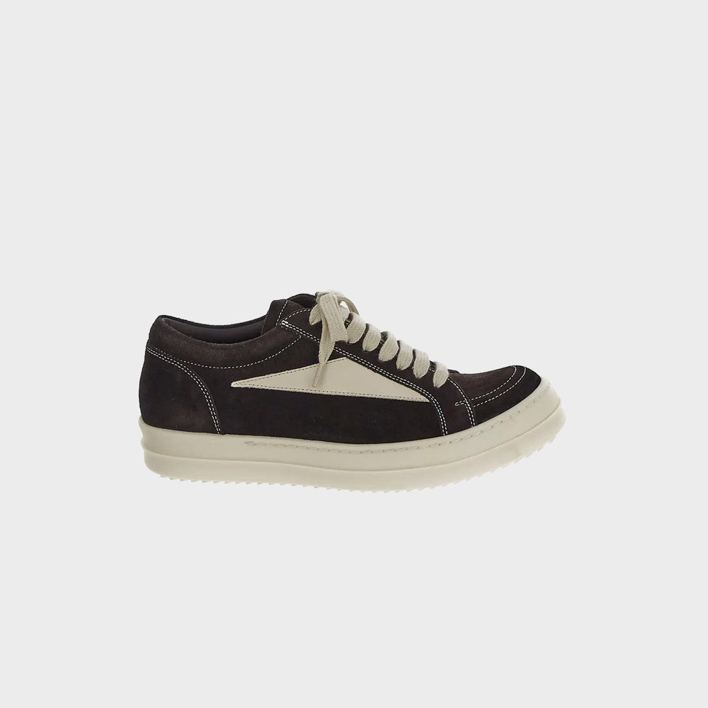 Rick Owens Vintage Sneakers Scarpe in Pelle - Mahogany / Milk / Milk | Kith Mahogany / Milk / Milk