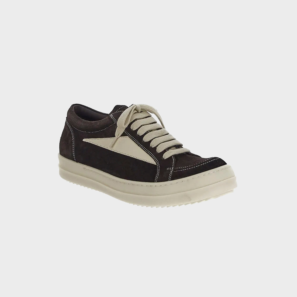 Rick Owens Vintage Sneakers Scarpe in Pelle - Mahogany / Milk / Milk | Kith Mahogany / Milk / Milk