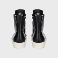 Rick Owens Leather Sneakers Scarpe in Pelle - Black / Milk / Milk | Kith Black / Milk / Milk