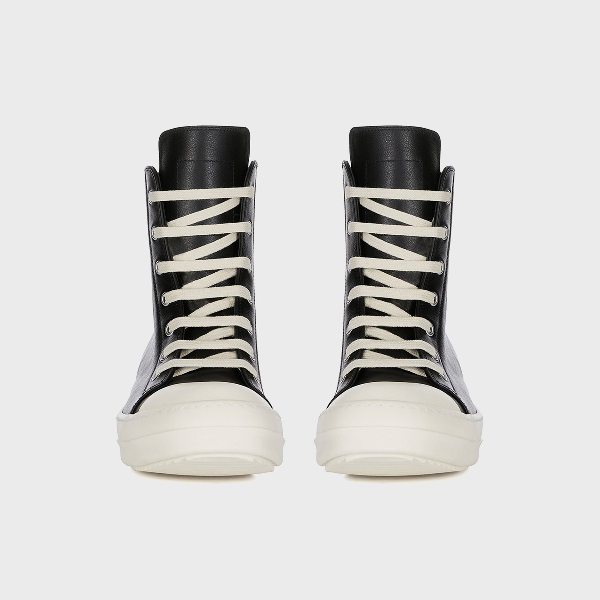 Rick Owens Leather Sneakers Scarpe in Pelle - Black / Milk / Milk | Kith Black / Milk / Milk