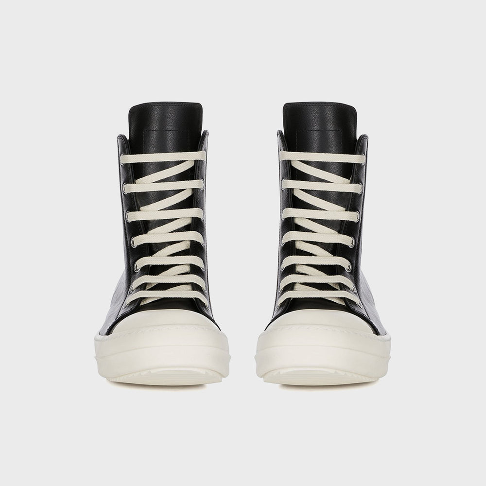 Rick Owens Leather Sneakers Scarpe in Pelle - Black / Milk / Milk | Kith Black / Milk / Milk
