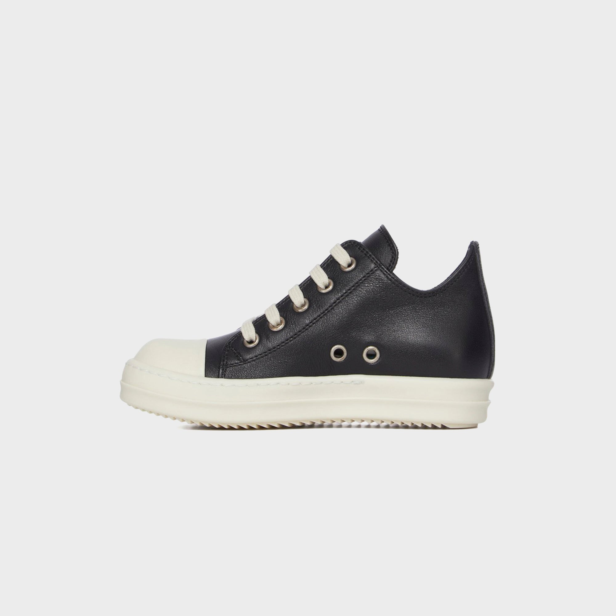 Rick Owens Kids Low Sneakers Scarpe in Pelle - Black / Milk / Milk | Kith Black / Milk / Milk