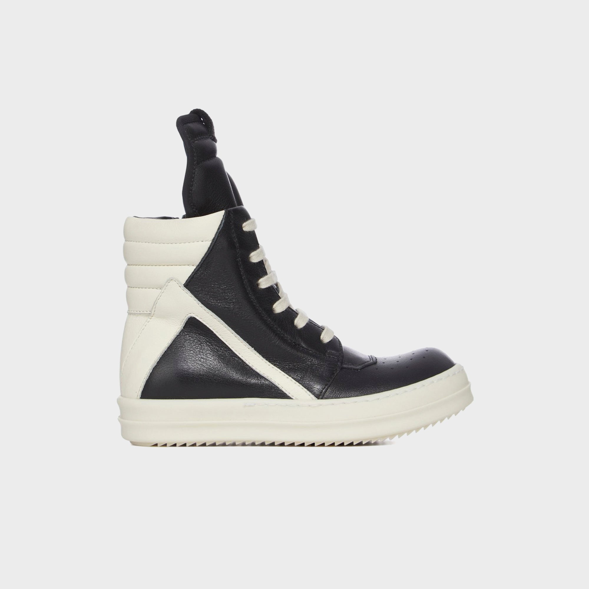 Rick Owens Kids Geobaskets Scarpe in Pelle - Black / Milk / Milk | Kith Black / Milk / Milk