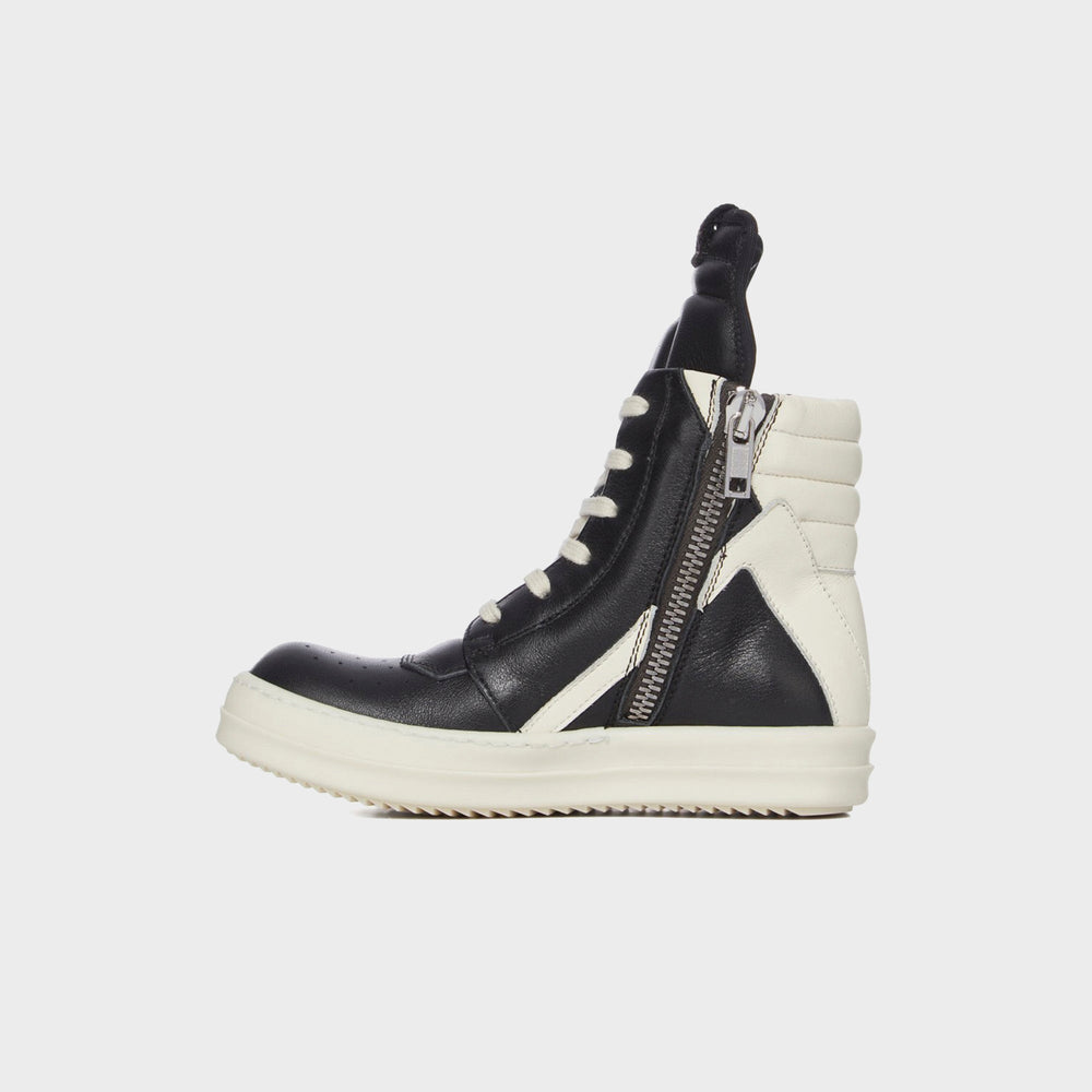 Rick Owens Kids Geobaskets Scarpe in Pelle - Black / Milk / Milk | Kith Black / Milk / Milk