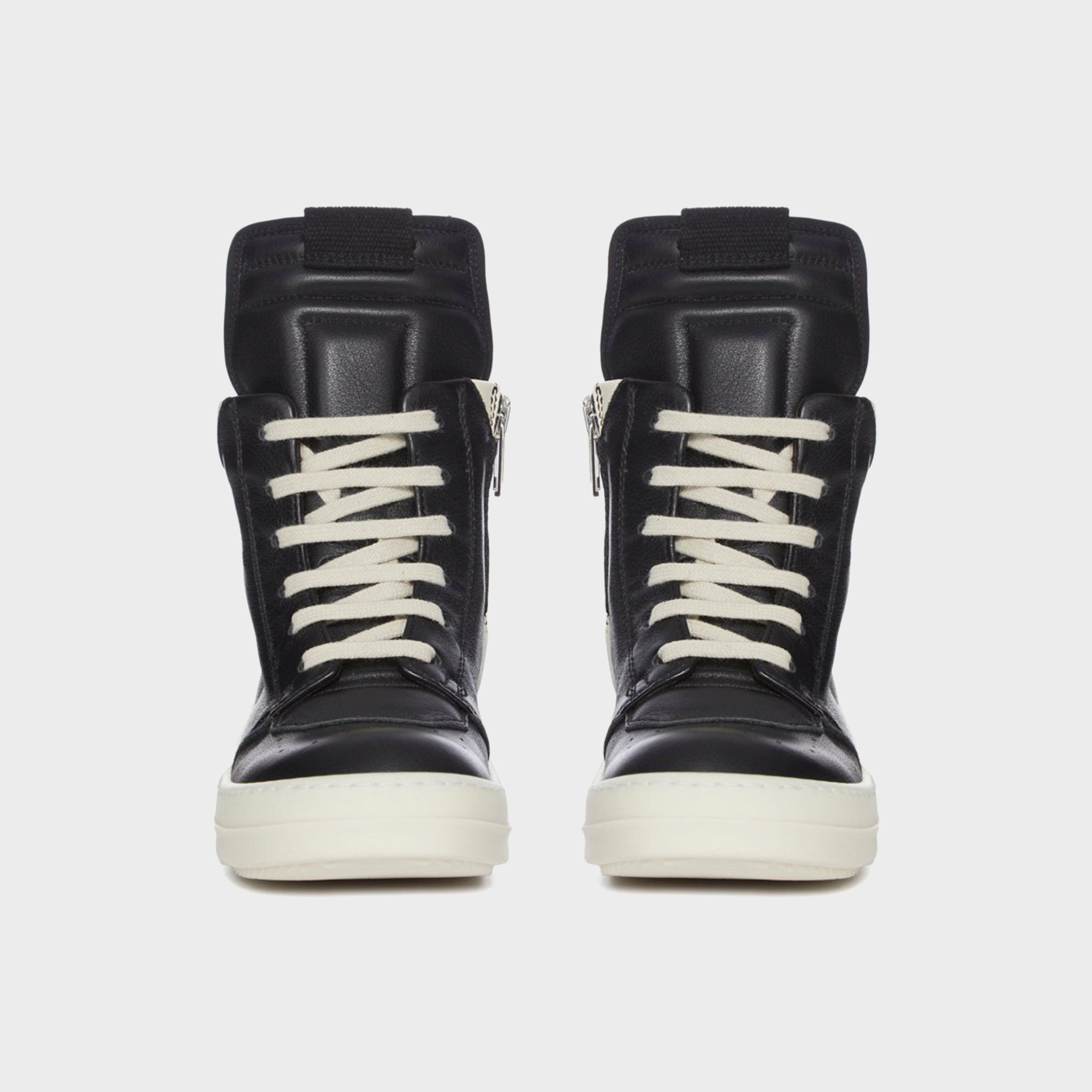 Rick Owens Kids Geobaskets Scarpe in Pelle - Black / Milk / Milk | Kith Black / Milk / Milk