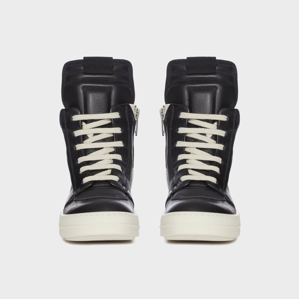 Rick Owens Kids Geobaskets Scarpe in Pelle - Black / Milk / Milk | Kith Black / Milk / Milk