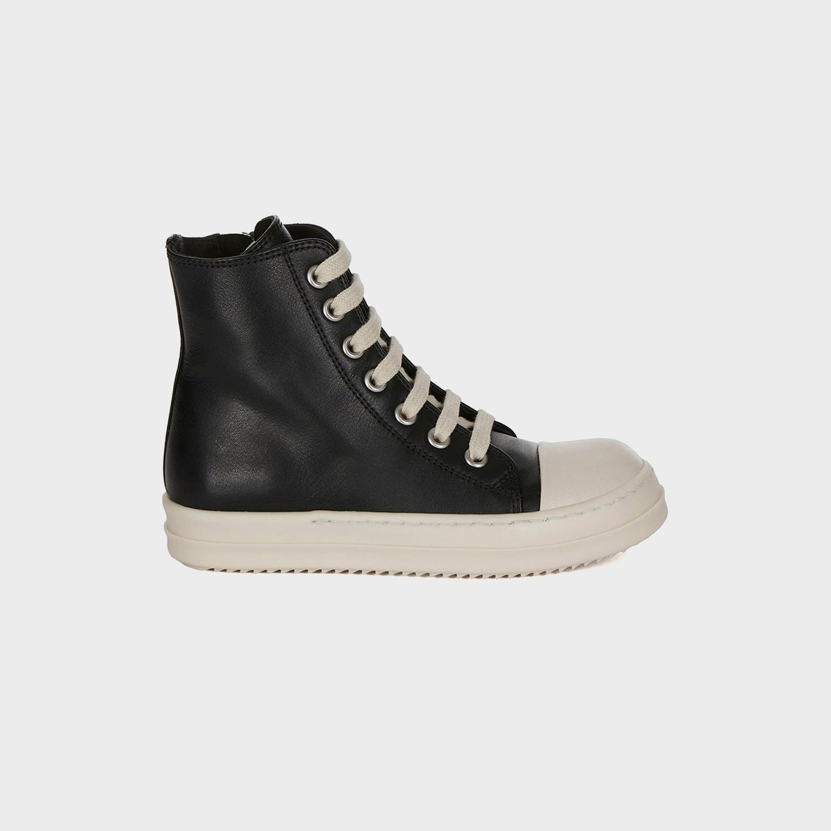 Rick Owens Kids Leather Sneakers Scarpe in Pelle - Black / Milk / Milk | Kith Black / Milk / Milk