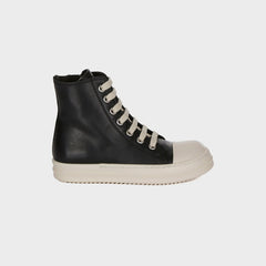 Rick Owens Kids Leather Sneakers Scarpe in Pelle - Black / Milk / Milk | Kith Black / Milk / Milk