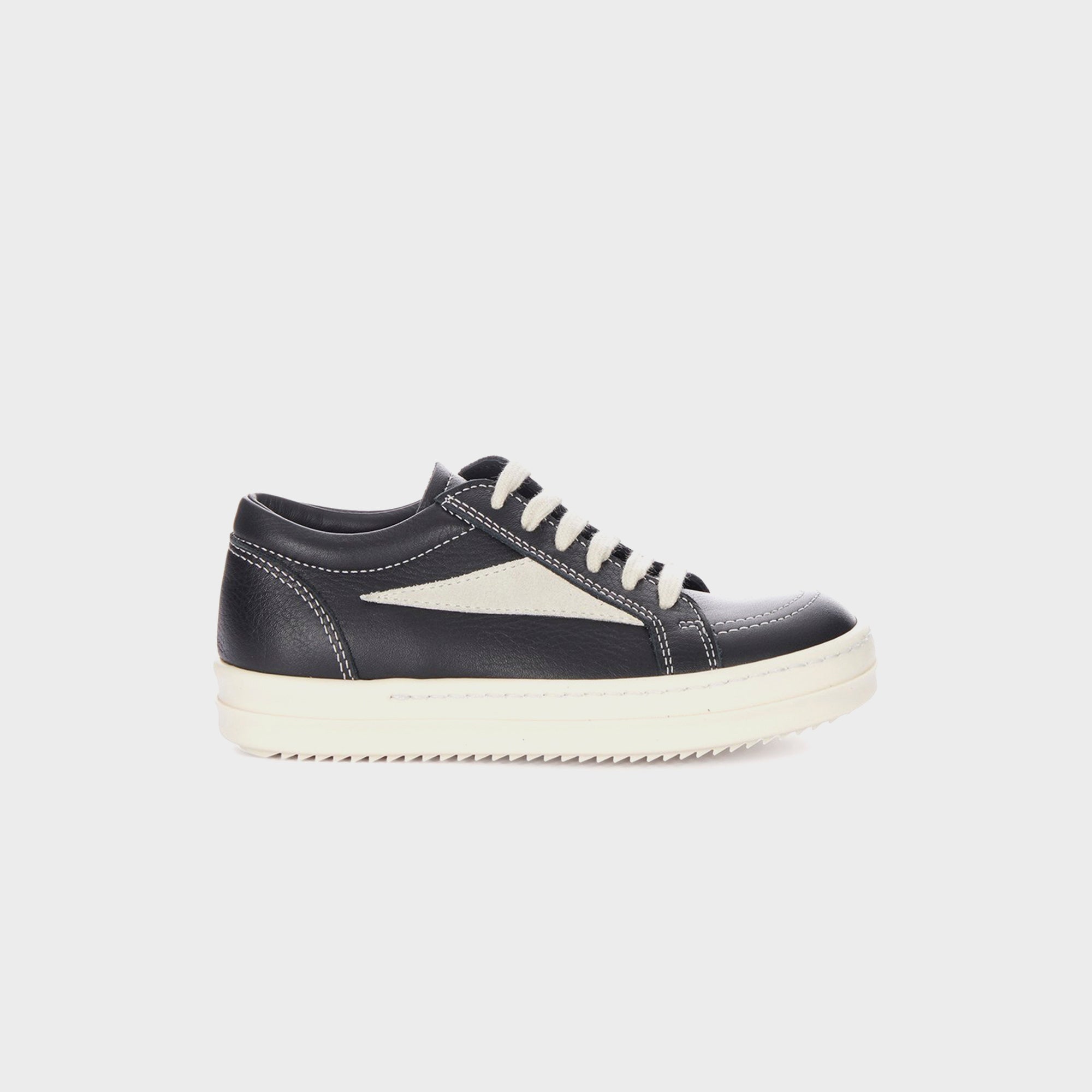 Rick Owens Kids Vintage Sneakers Scarpe in Pelle - Black / Milk / Milk | Kith Black / Milk / Milk
