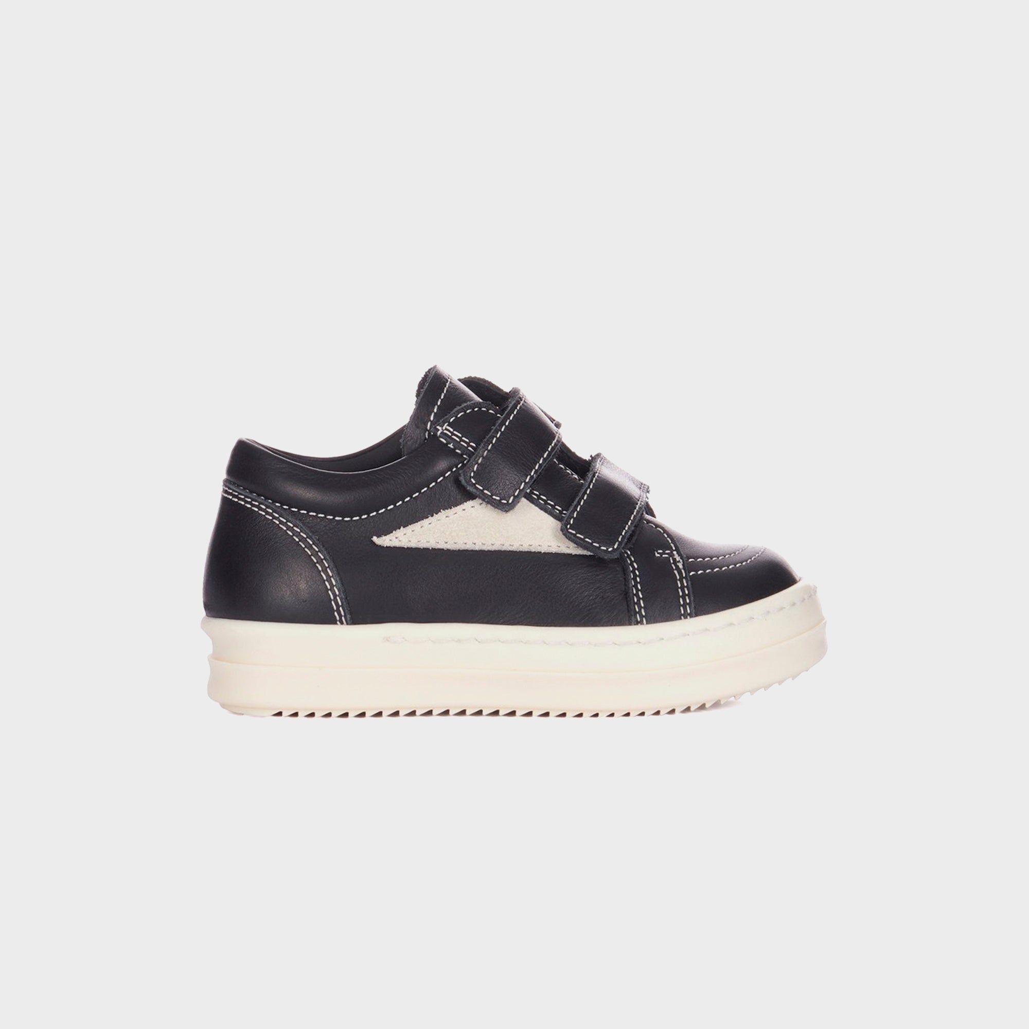 Rick Owens Baby Vintage Sneakers Scarpe in Pelle - Black / Milk / Milk | Kith Black / Milk / Milk