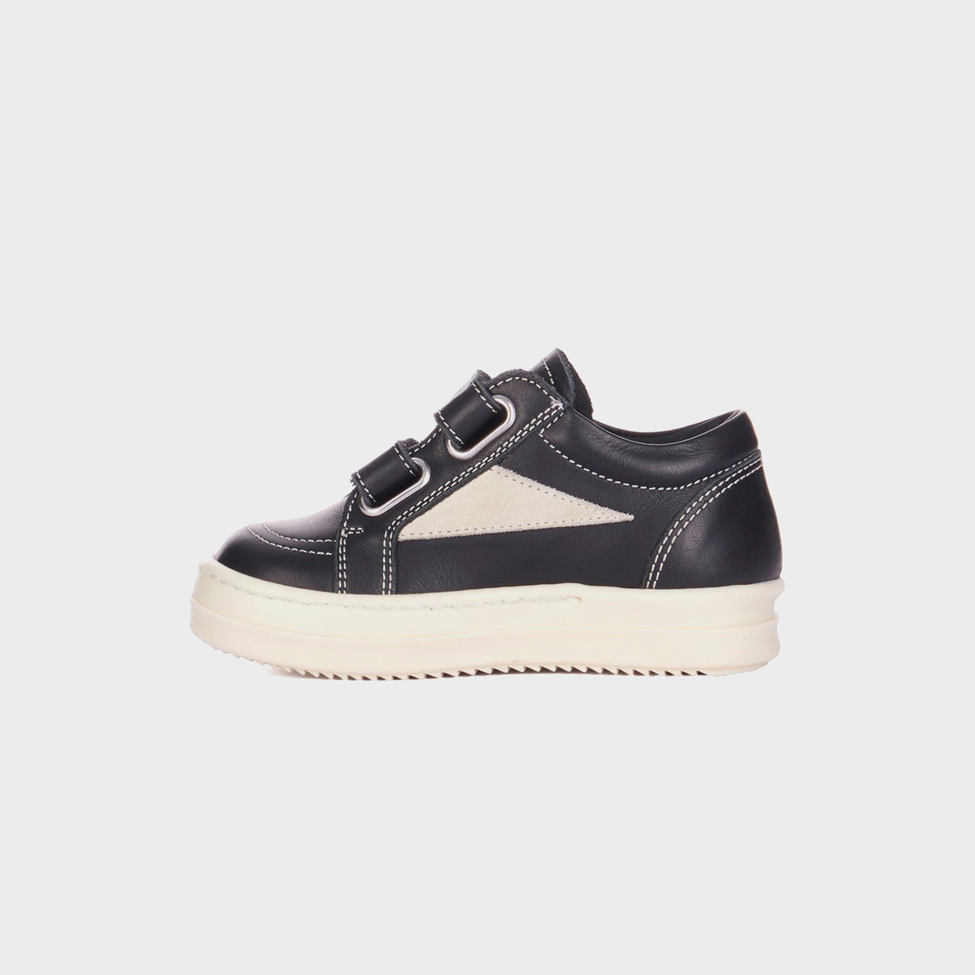 Rick Owens Baby Vintage Sneakers Scarpe in Pelle - Black / Milk / Milk | Kith Black / Milk / Milk