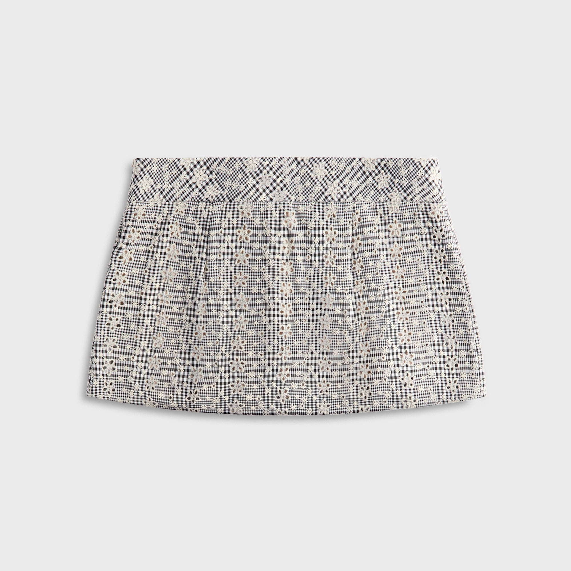 Floriane Gingham Mini Skirt with Shorts - Black / White | Kith Black / White