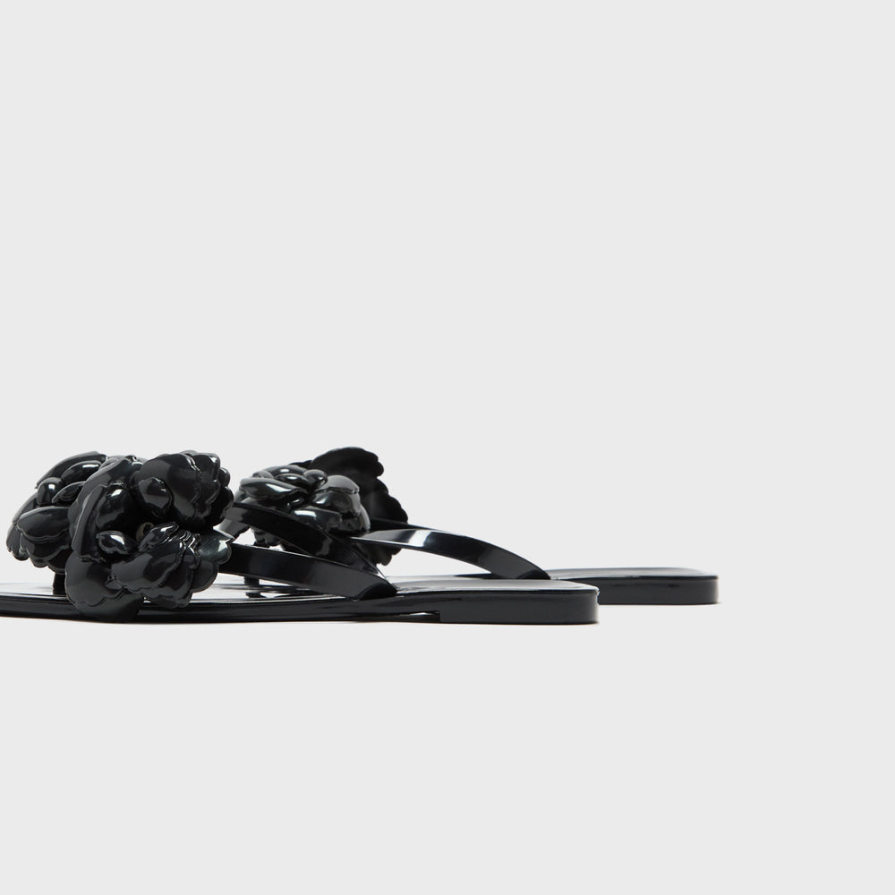 Coperni Silicone Flower Flat Sandals - Black | Kith Black