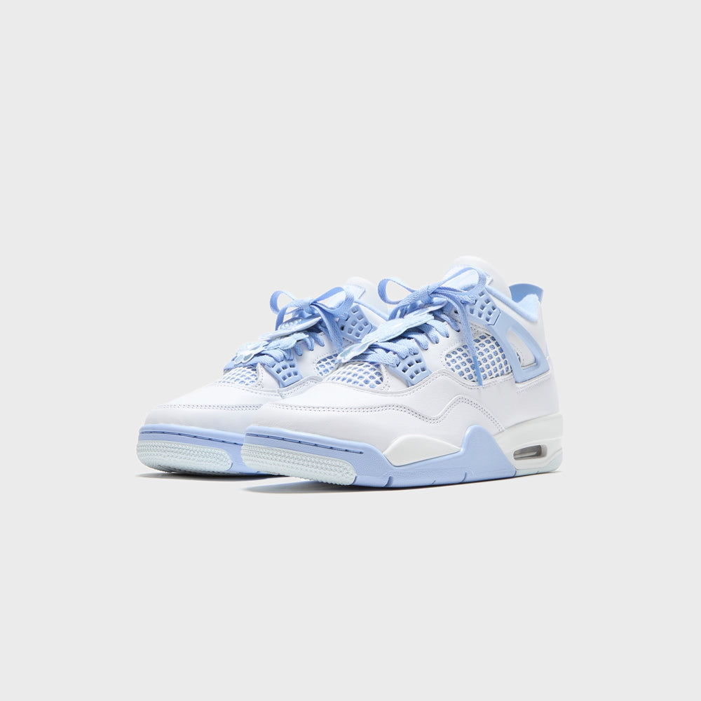 Jordan WMNS Air Jordan 4 Retro - White / Aluminum / Blue Tint / Oil Gr | Kith White / Aluminum / Blue Tint / Oil Green