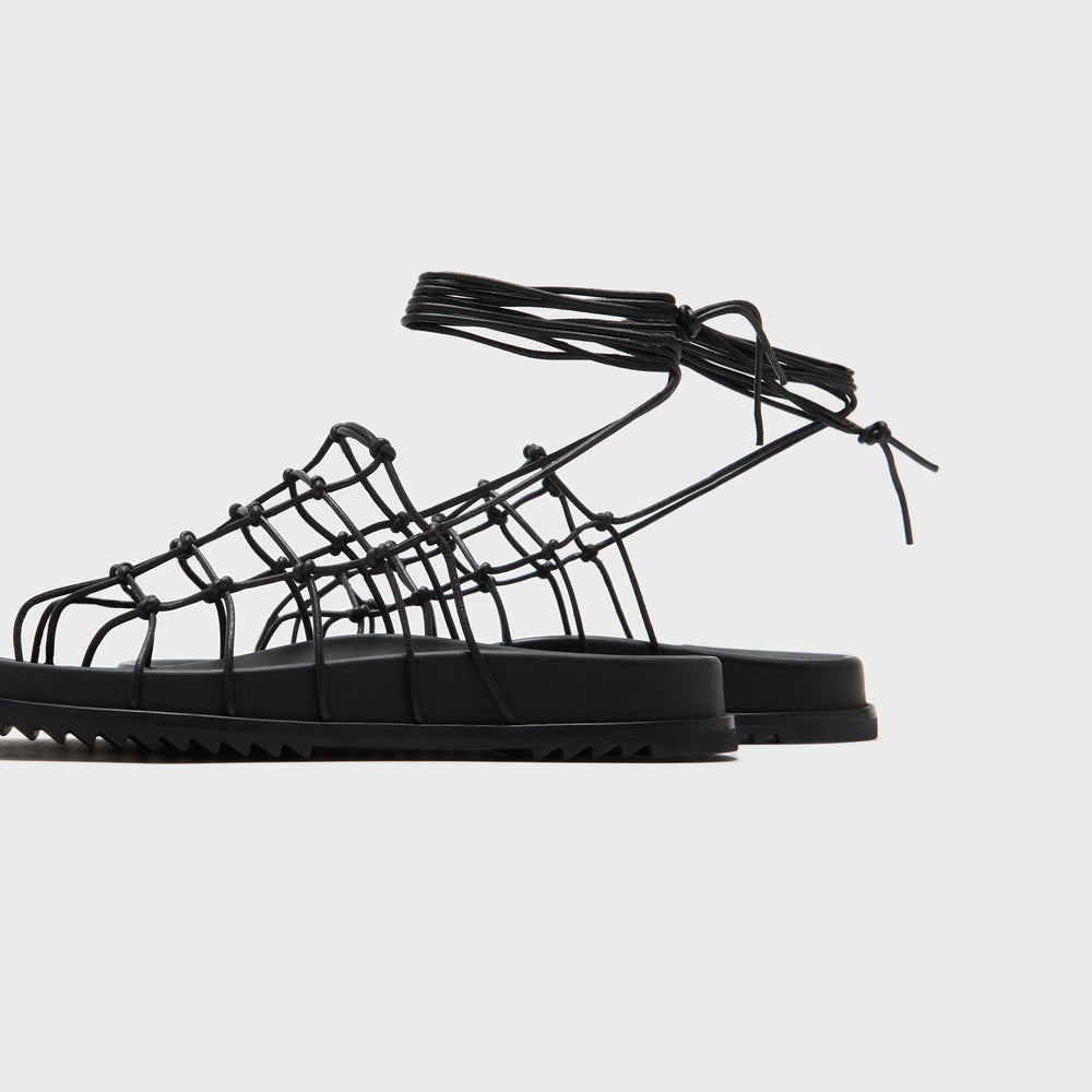 Rick Owens Web Granola Sandali - Pelle Black | Kith Pelle Black