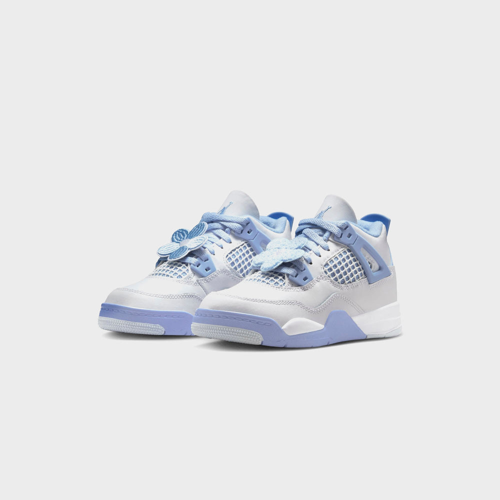 Jordan PS Air Jordan 4 Retro - White / Aluminum / Blue Tint / Oil Gree | Kith White / Aluminum / Blue Tint / Oil Green