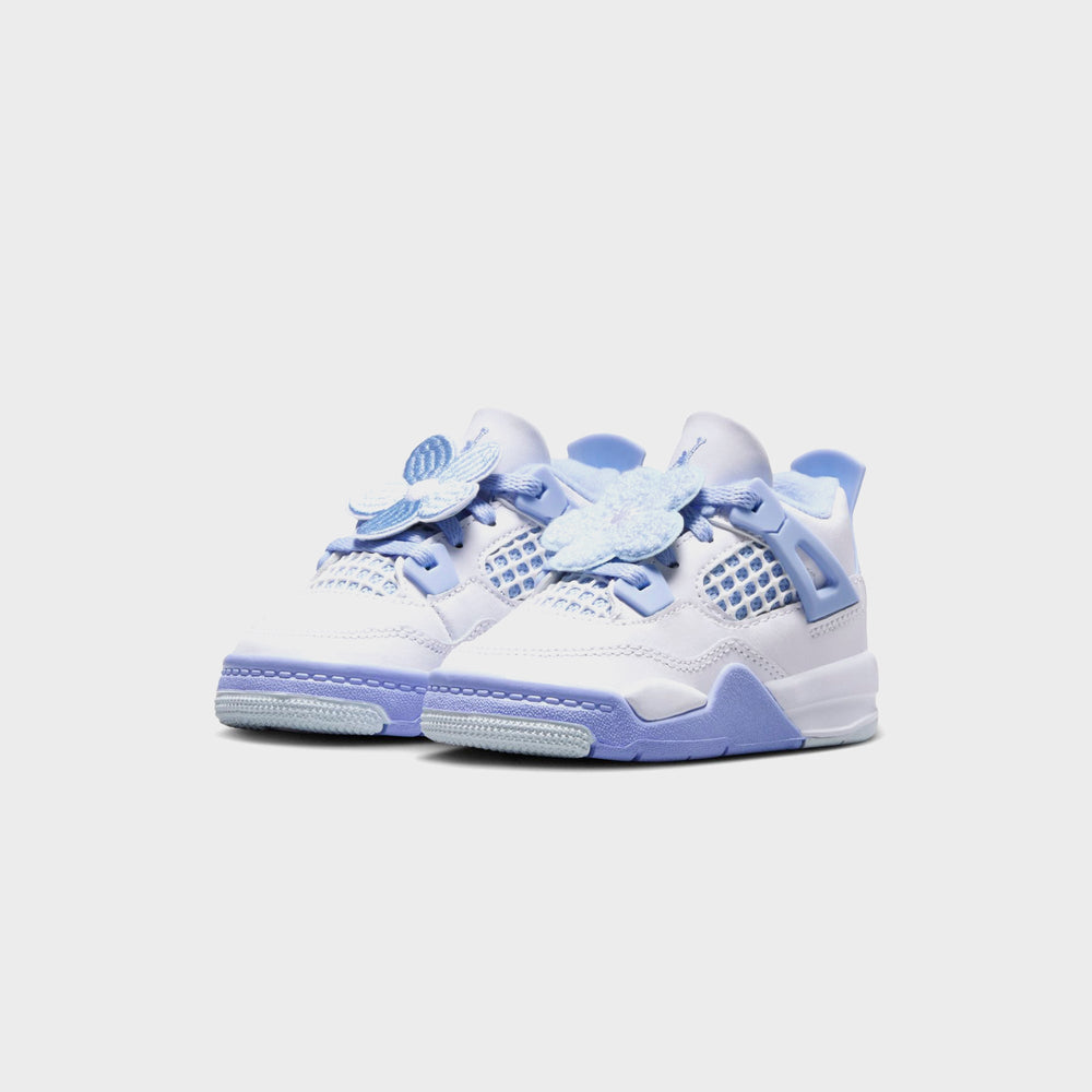Jordan TD Air Jordan 4 Retro - White / Aluminum / Blue Tint / Oil Gree | Kith White / Aluminum / Blue Tint / Oil Green