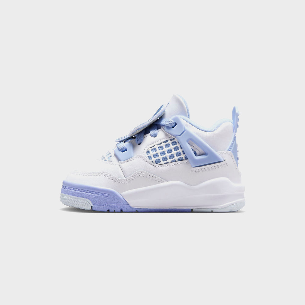 Jordan TD Air Jordan 4 Retro - White / Aluminum / Blue Tint / Oil Gree | Kith White / Aluminum / Blue Tint / Oil Green