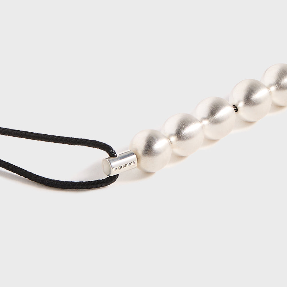 Le Gramme 13G Sterling Silver 7 Beads Cord Bracelet - Black | Kith Black