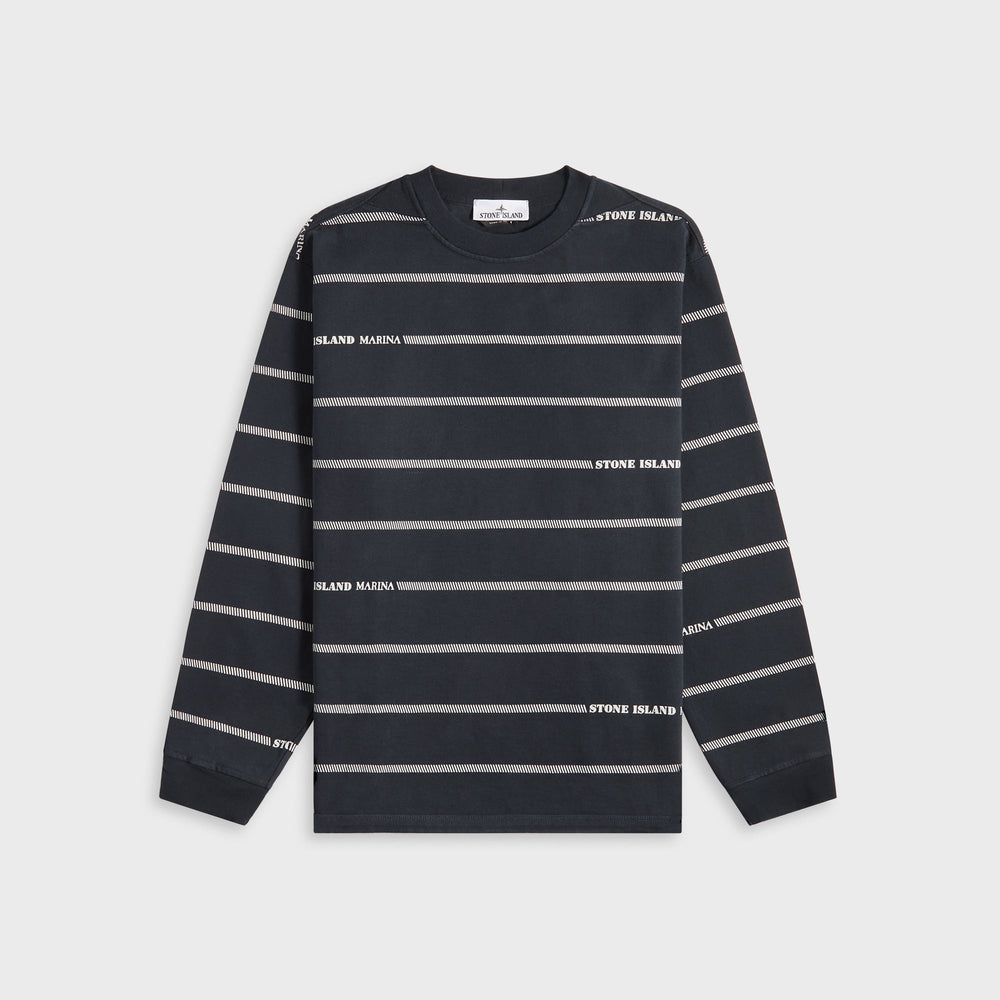 Stone Island Combed Organic Cotton Sweatshirt - Blue Marine | Kith Blue Marine