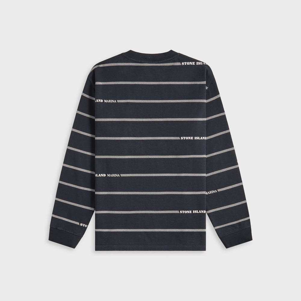 Stone Island Combed Organic Cotton Sweatshirt - Blue Marine | Kith Blue Marine