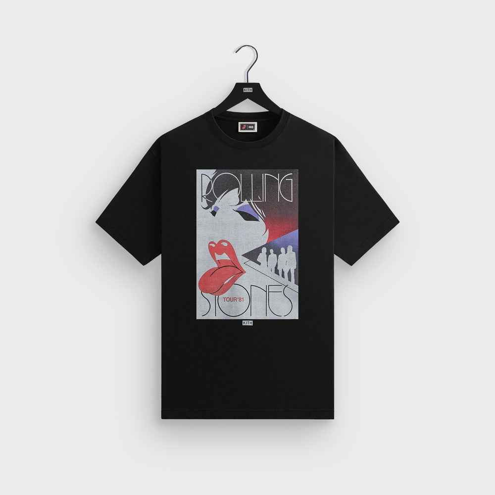 Kith for The Rolling Stones Tour 1981 Tee - Black | Kith Black